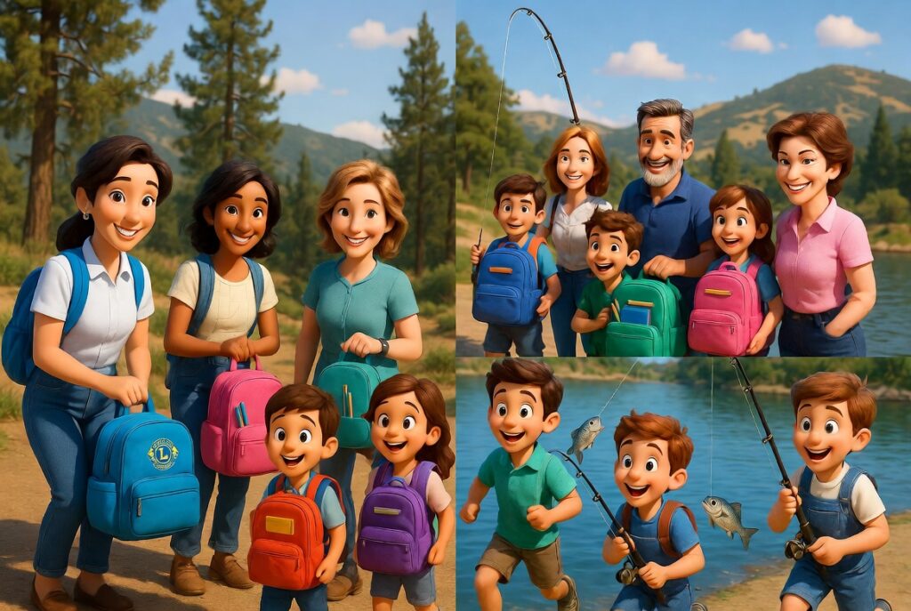 Backpacks & School Support + Fish Derby Scene